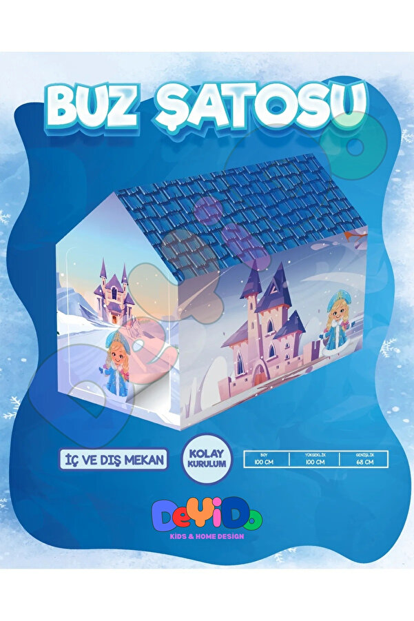 DeYiDo Buz Şatosu Oyun Çadırı Prenses Oyun Evi Karlar Ülkesi Kraliçesi Princess Şato Evcilik Oyunu