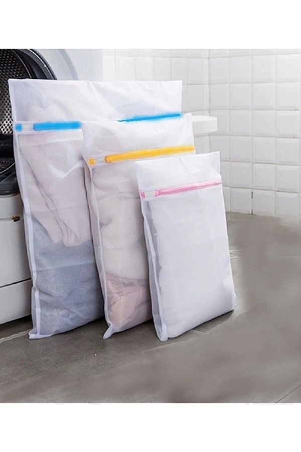 ELİOSA-Set of 3 Colorful Zippered Laundry Net 1