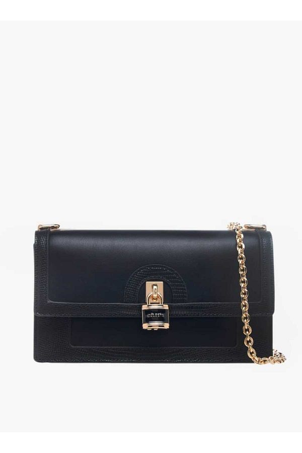 Celeste-Lock Detail Crossbody Bag with Button Closure and Chain Strap 1