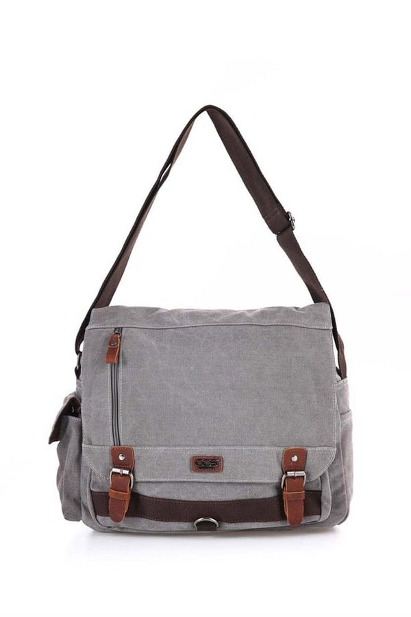 ÇÇS-London 31466 Grey Shoulder Strap Briefcase - Ççs 1