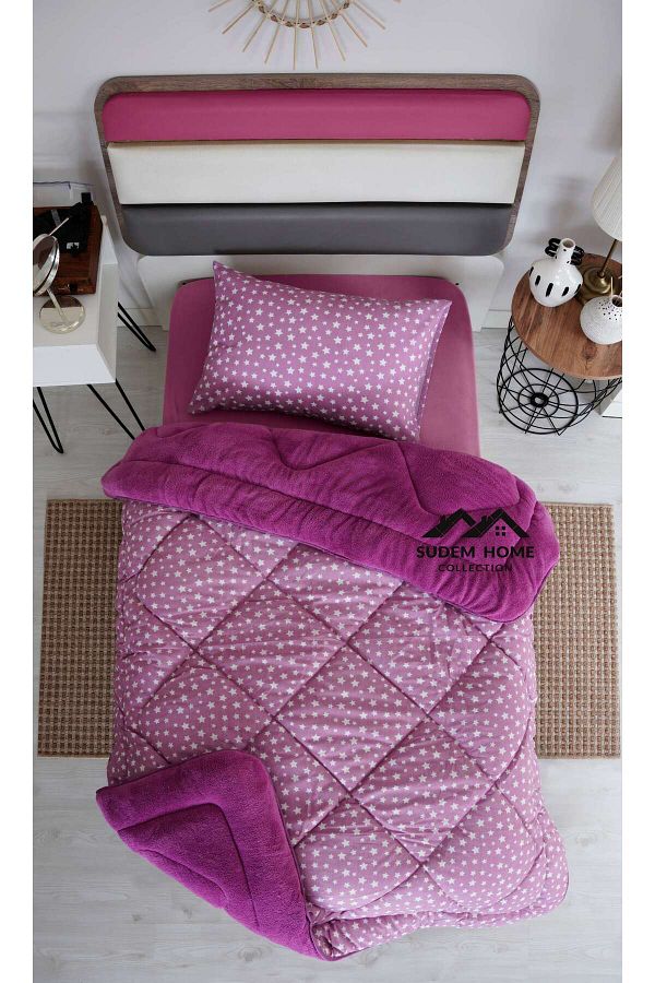 Sudemhome-Single Double-Sided Plush Welsoft Quilt and Pillow Case Fluffy Fleece Wellsoft Soft Quilt 1