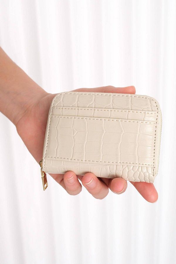 Addax-Textured Zipper Closure Wallet Czdn83-F7 1