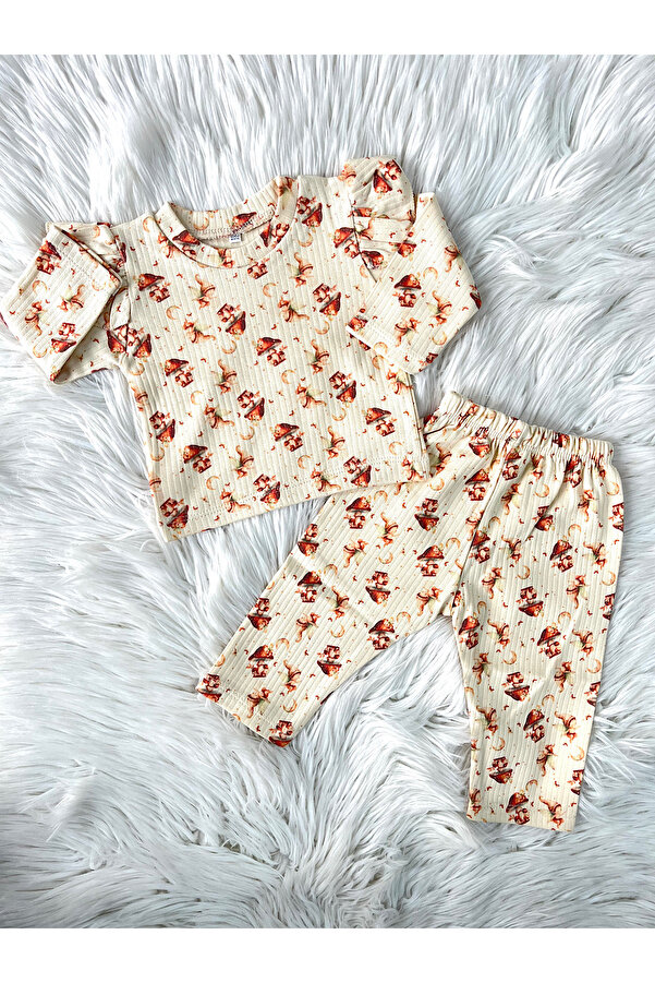 ONE bebek Dreams Pattern Krem 2'li Kız Bebek Takımı Pijama