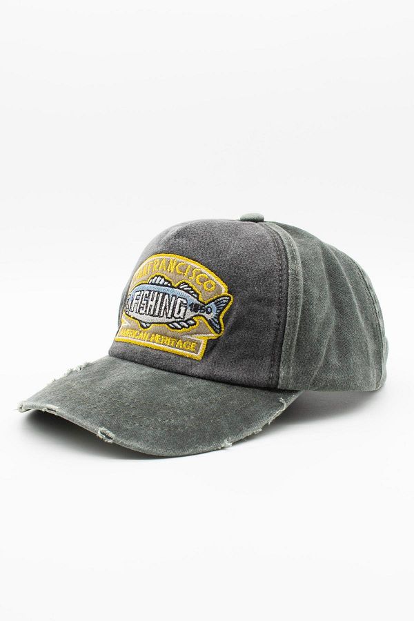 Külah-Vintage Antique Fish Logo Denim Hat |   San Francisco Trucker Cap 1