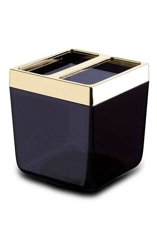 Prima Nova-Tuscany Frame - Black/Gold Cup, Toothbrush Holder Transparent 1