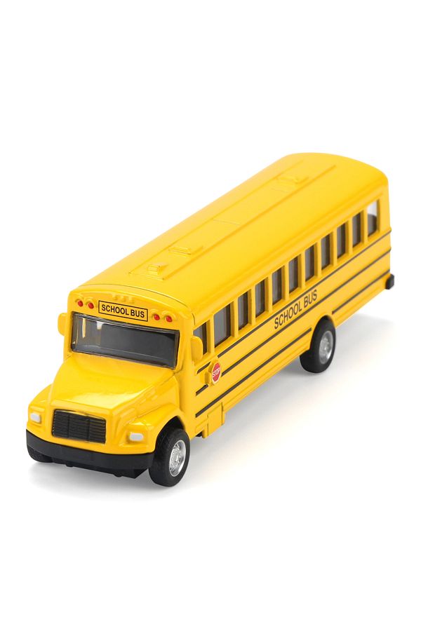 Choice-School Bus Simulation Alloy School Bus Inertia Toys Car Model Pull Back Car Interactive Toys Car Col 1