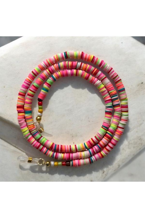 Toz Vintage-Colorful Fimo Beaded - Mixed Handmade Glasses and Mask Lanyard 1