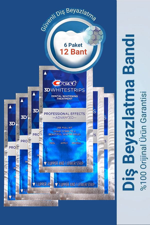 CREST-3D Whitestrips Professional Effects Advanced (6 Pack / 12 Bands) 1