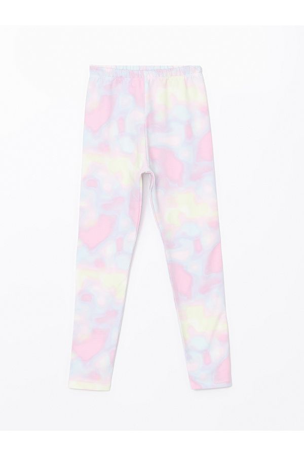 LC Waikiki-Batik Patterned Girl's Tights with Elastic Waist 1