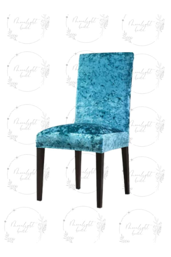 Gibella-Turquoise Velvet Chair Cover 1 Piece 1