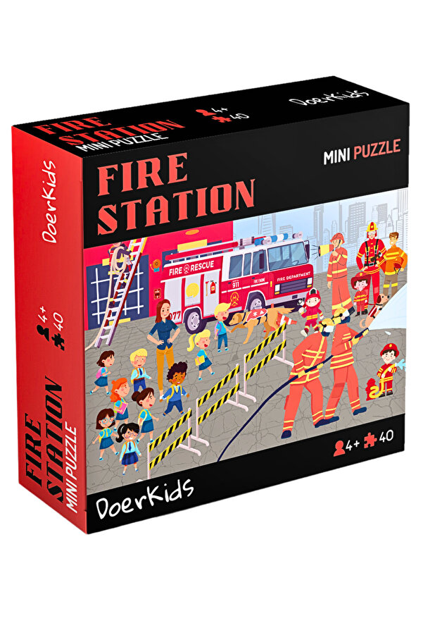DoerKids İtfaiye İstasyonu Mini Puzzle | 3-7 Yaş - 40 Parça