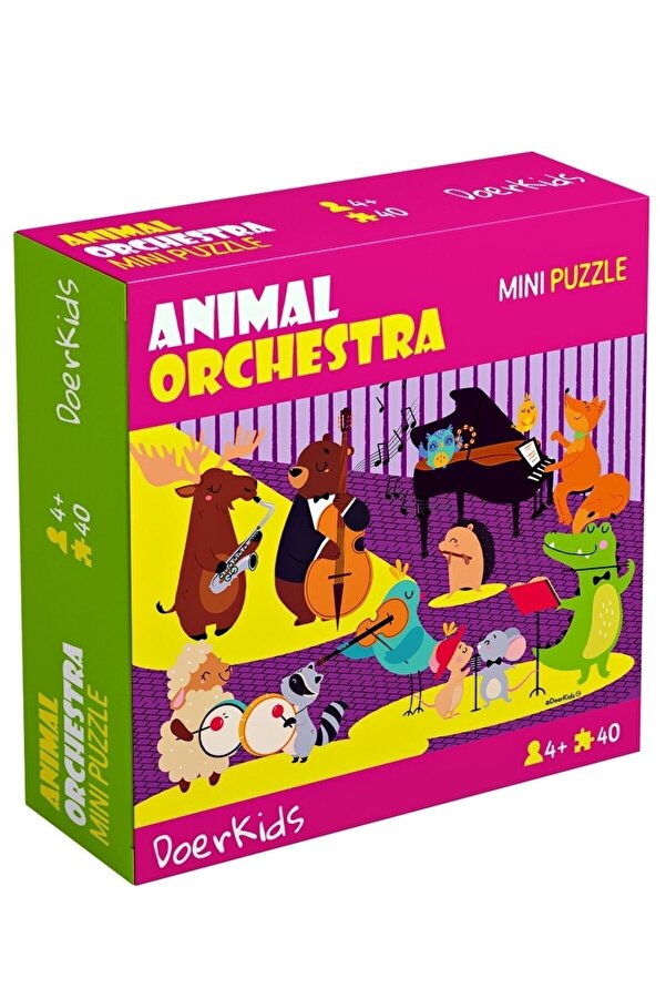 DoerKids Hayvan Orkestrası Mini Puzzle | 3-7 Yaş - 40 Parça