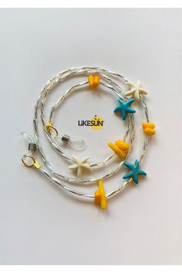 LiKESUN HOME-Natural Stone Turquoise Children's Glasses Strap Eyeglasses Lanyard Glasses Chain 1