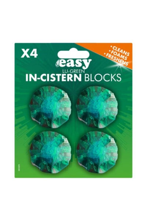Easy--In Cistern Blocks Quad (4x38g) Green – Economic Toilet Freshener for Cisterns & Septic Tanks 1