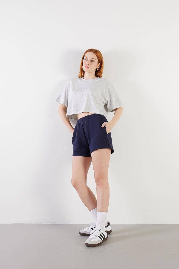 Addax-Pocketed Elastic Waist Shorts SH1010-n12 1