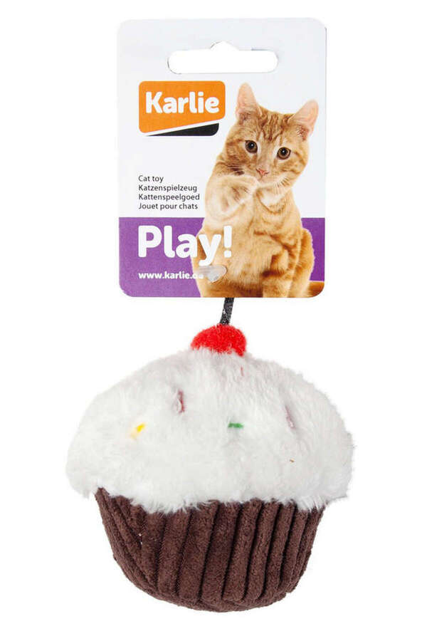 Karlie-Karlieplush Cat Toy 11.5 cm Cake White-Crimson Gnzrz 1