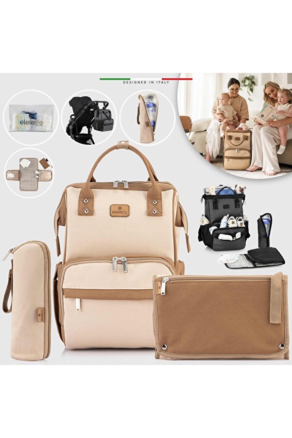 Elele Life Venice 3in1 Anne Bebek Bakım Çantası Bej