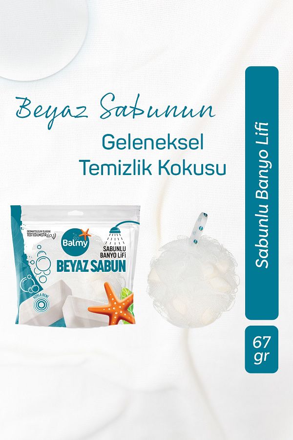 Balmy-White Soap Bath Loofah 1
