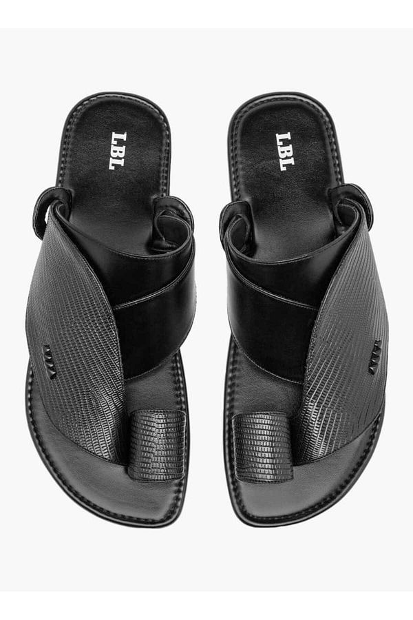 LBL by Shoexpress-Textured Slip-On Arabic Sandals with Toe Loop 1