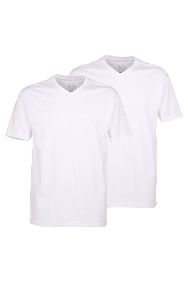 Ceceba-Herren T-Shirts, 2er Pack - Konvex, V-Ausschnitt, Kurzarm, Baumwolle, uni 1