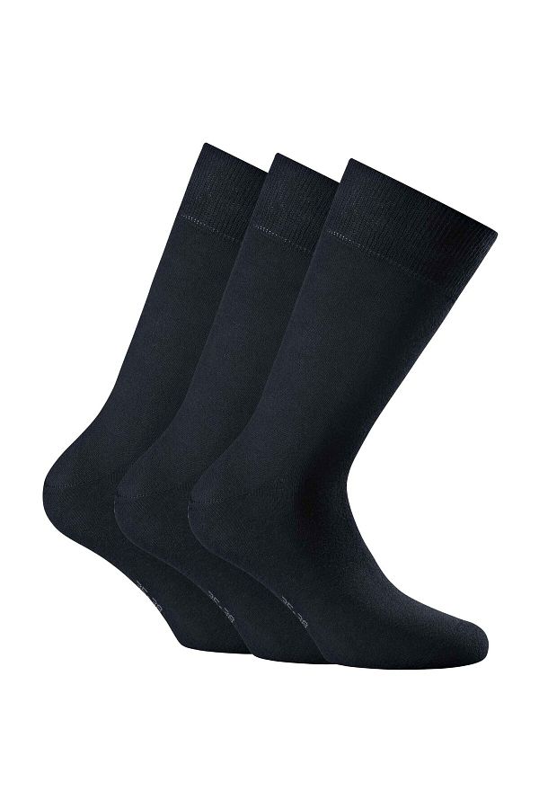 Rohner-Basic Unisex Socken, 3er Pack - Cotton II, Kurzsocken, Basic, einfarbig 1