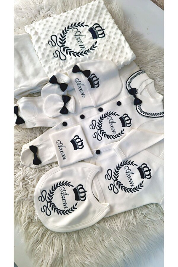 BEYCEY TASARIM Hastane Çıkış Seti Nakışlı Isimli Kişiye Özel Tasarım