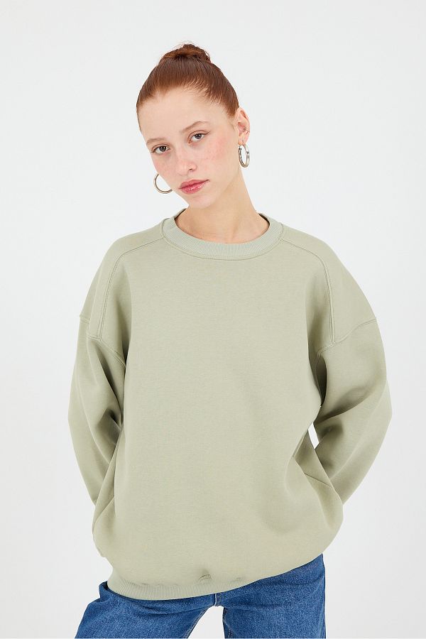 Addax-Crew Neck S3408-K11 Model Basic Sweatshirt 1