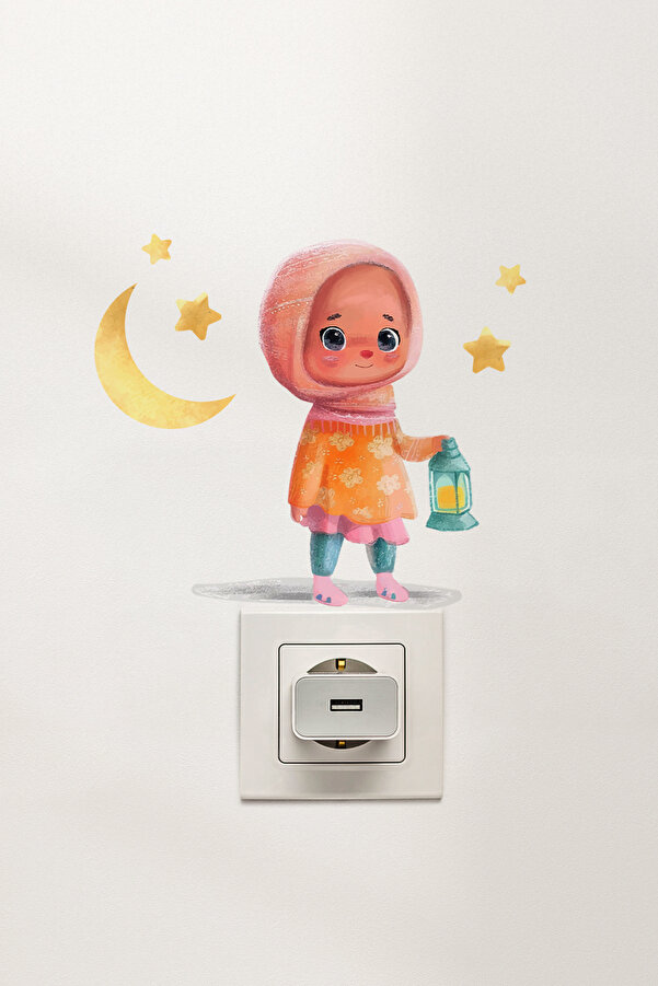 MSticker Ramazan Priz Sticker Dekoratif Priz Üstü Sticker Cam Duvar Sticker