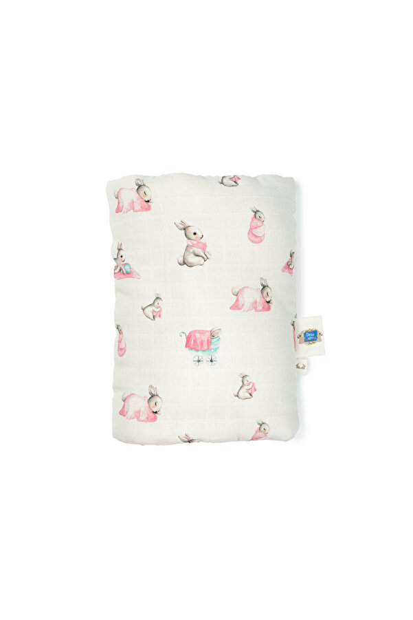 Deux Lapins % 100 Pamuk Pratik Silindir Emzirme Kol Destek Yastığı - Bébé Lapin Rose