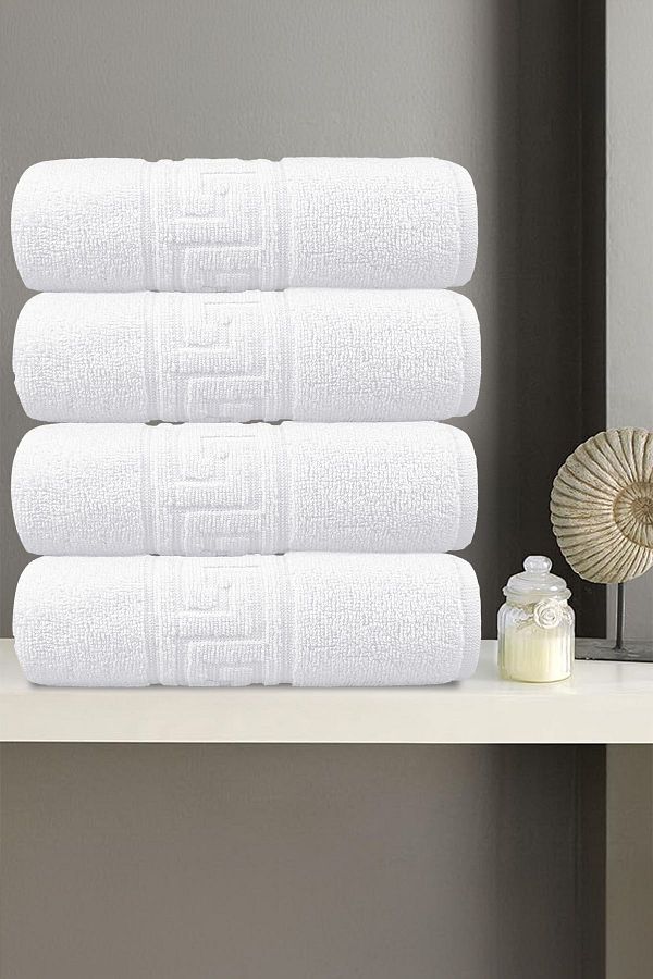 Anılsan-Set de 4 prosoape grecești de mână - 50x90 cm, 225 gr, 100% bumbac, prosoape spa și hotel, pentru uz zilnic 1