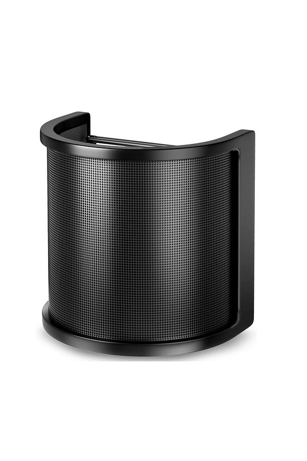 Choice-Black Pop Filter Pemotech Upgraded Three Layers] Metal Mesh & Foam & Etamine Layer Microphone Windsc 1