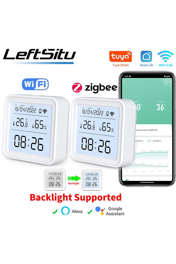 Choice-Wifi Version Tuya Zigbee Wifi Temperature Humidity Sensor Hygrometer Thermometer Detector Smart Life 1