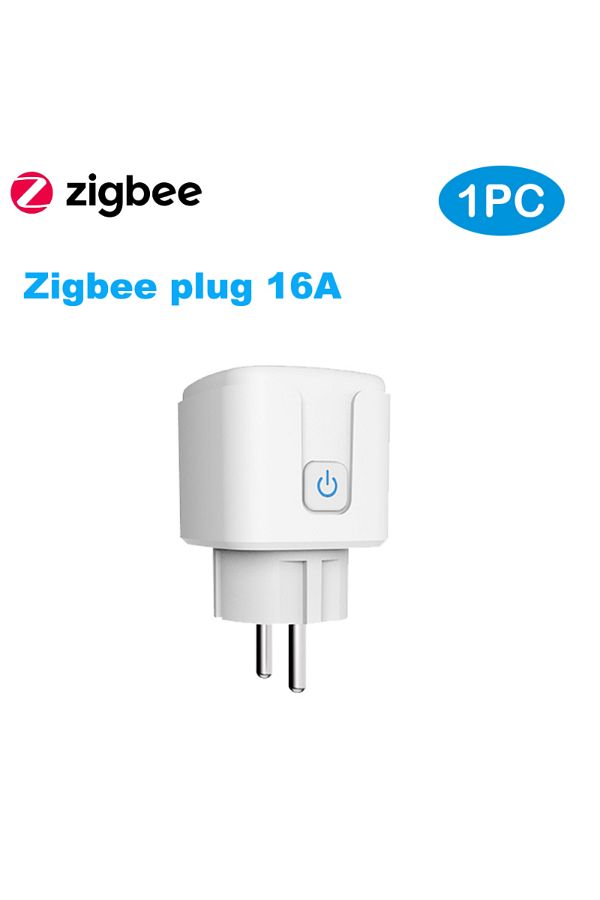 AXUS-Zigbee Plug 1pc Zigbee Socket Plug Eu 16a Adapter Power Monitor Smart Socket App Remote Control 1