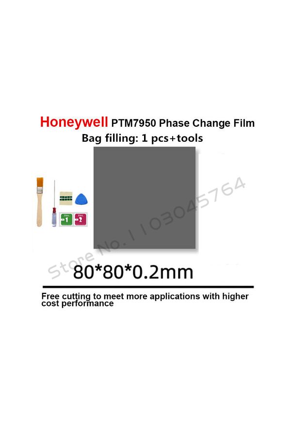 Choice-0.2mm 80x80x0.2mm Honeywell Ptm7950 Thermal Pad Phase-change Material Cpu Gpu Notebook Computer Wate 1