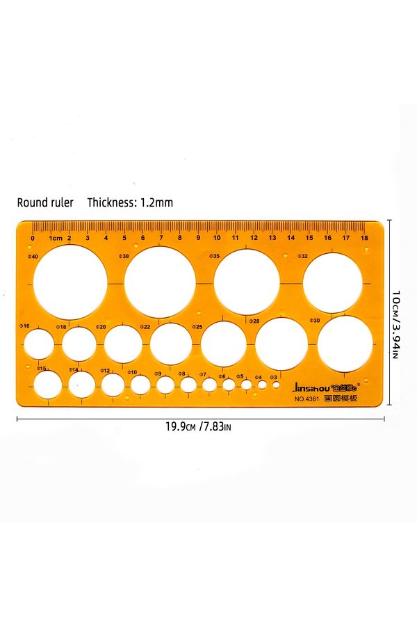 Choice-4361 Circular Oval Ruler Durable K Resin Drawing Design Furniture Architect Template Drafting Ruler 1