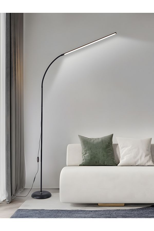 COOYA-مصباح أرضي LED بسيط، قابل للتعديل بزاوية 360 درجة، مفتاح زر ضغط، سطوع ثابت، 12 وات، أسود 1