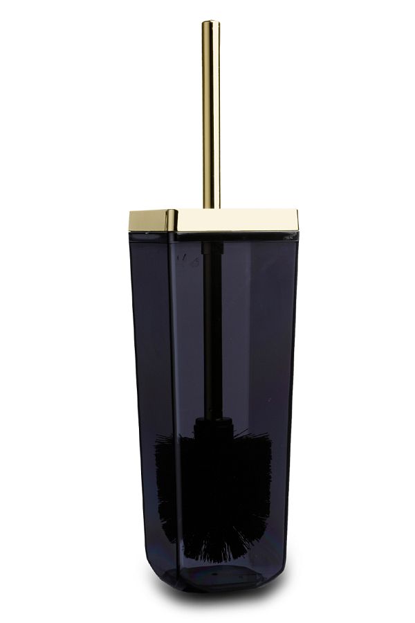 Prima Nova-Tuscany Toilet Brush - Transparent Black/Gold Cap.Frame 1