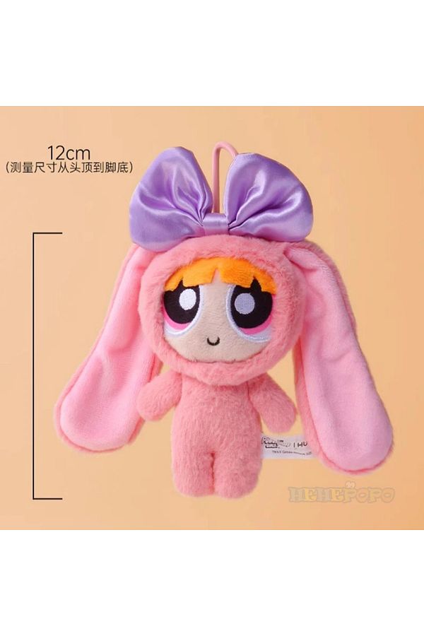Choice-12cm Bag Plush Pendant Powerpuff Girls Cartoon Cute Dress Up Bunny Rabbit Plush Toy Pendant Bow T... 1