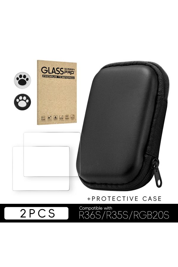 Choice-Black Data Frog R36s Screen Protector Tempered Glass Protector For R35s Rgb20s Retro Handheld Game C 1