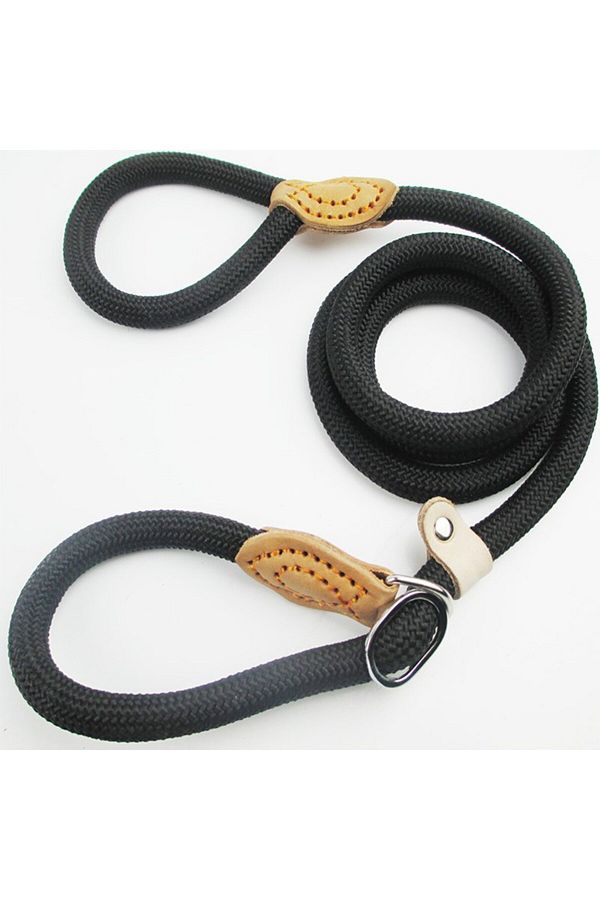 Choice-1.2x150cm black Dog Leash Slip Rope Lead Leash Heavy Duty Braided Rope Adjustable Loop Collar Traini 1