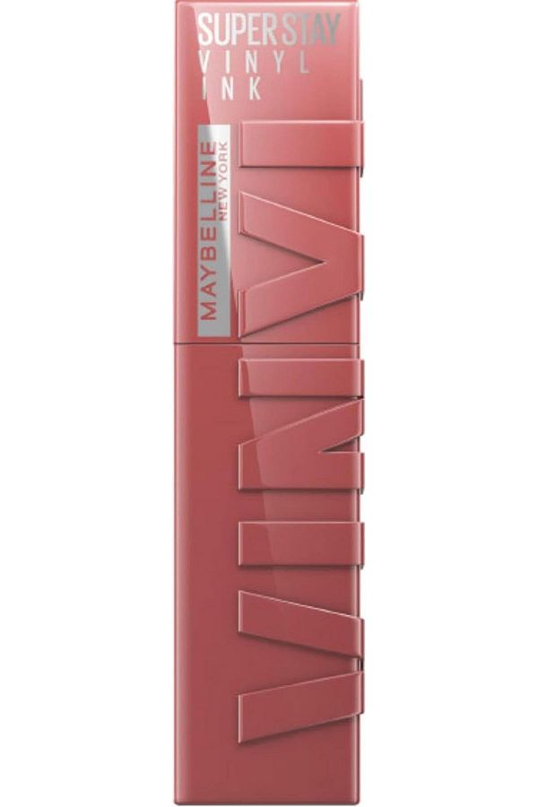 Maybelline New York-Super Stay Vinyl Ink - Shiny Lipstick, Long Lasting, Tinted Peach Liquid, Cheeky 35 1