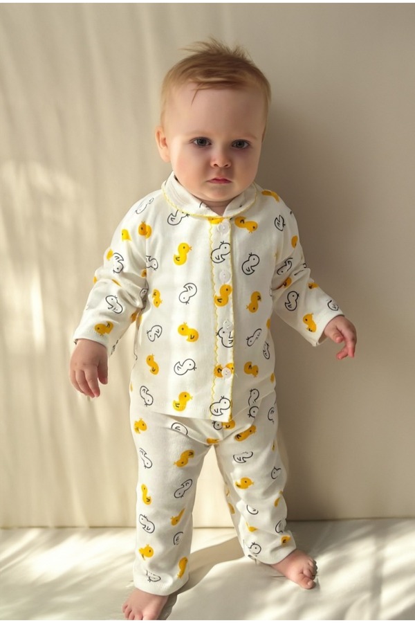 BUUFUU Bebek Yenidogan Çocuk Kiz Erkek Pamuklu Oyali Pijama Takımı Hediyelik