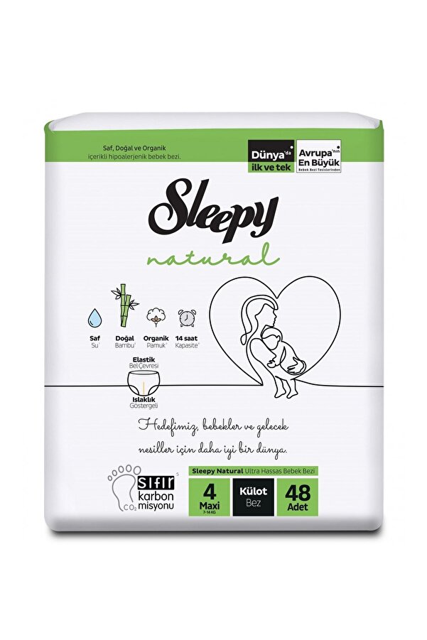 Sleepy Natural 4 Numara Maxi 48'li Külot Bez
