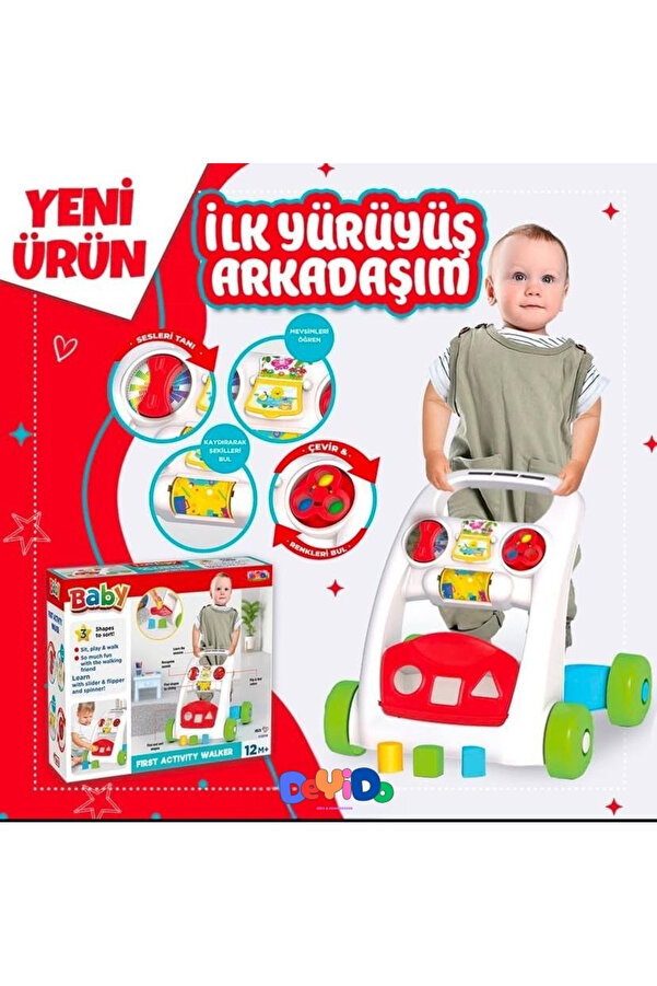 DeYiDo Eğlenceli Yürüteç Araba Yürüyüş Arkadaşım İlk Adım Arabası Oyuncaklı Bebek Yürüme Yardımcısı