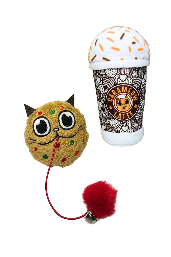 Miyav-Miyavcafe Set of 2 Cat Toys Catnip Carameow Latte with Rustle Cookie Sound Cat Toys 1