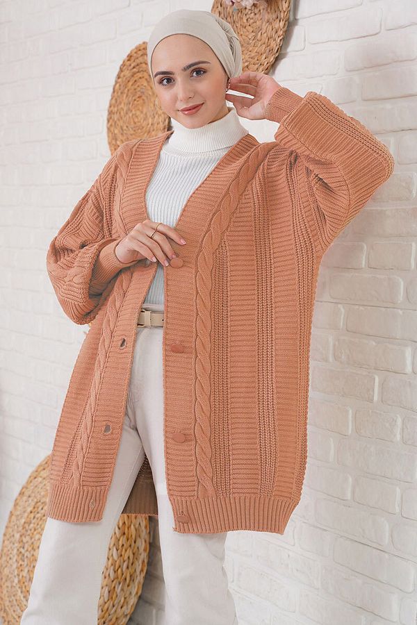 Bigdart-15768 Hijab-Strickjacke – Kamel 1