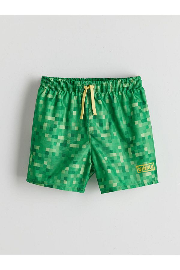 LC Waikiki-Printed Boys' Swimming Shorts with Elastic Waist 1
