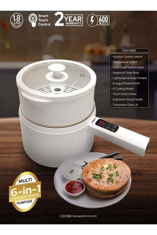 İMPEX-Impex Electric Pan 1.8L Multi-Purpose Non-Stick Pan 6-in-1 Mode 1