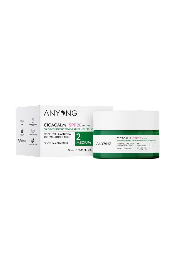 Anyong-Cica Tiger Grass Tone - Equalizing and Anti-Redness, Cream Medium 20 Spf 30 ml 1