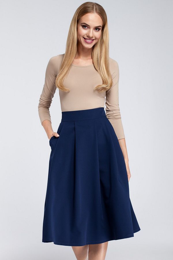 Made of Emotion-Midi skirt with pleats and pockets 1
